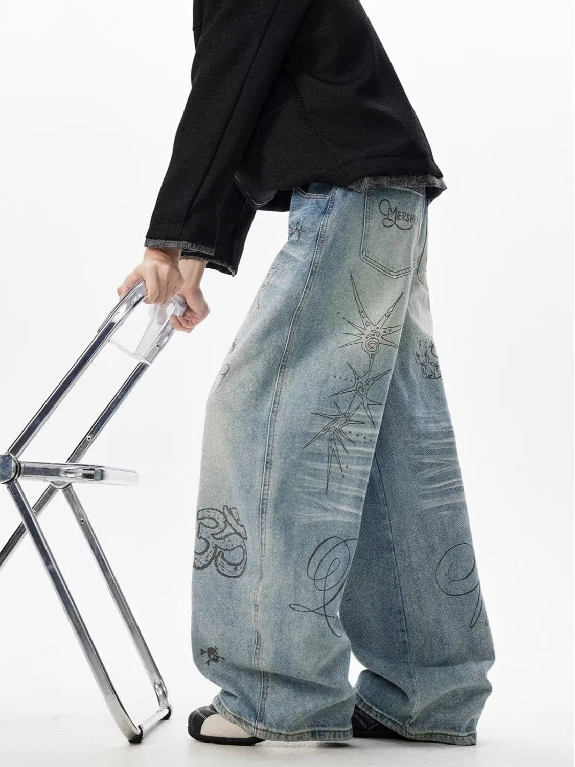 Spiderweb Graphic Jeans
